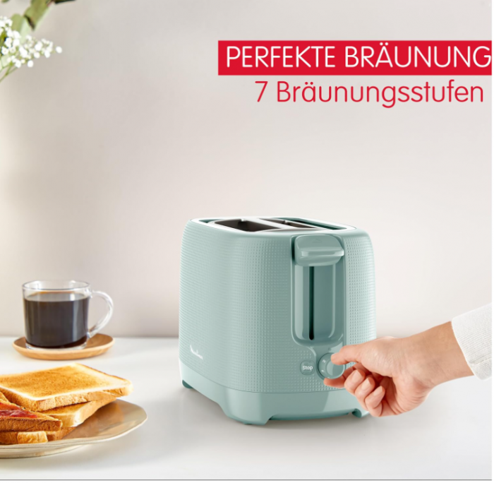 Prajitor de pâine Moulinex pentru 2 felii, 7 niveluri, verde eucalipt, LT2M1310 [8]