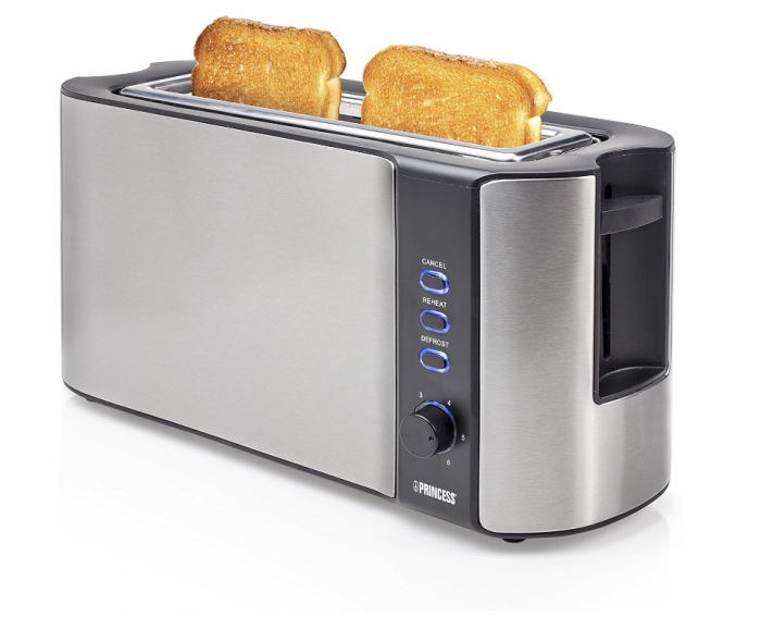 Prajitor de pâine Princess 142353 cu fantă lungă, oțel inoxidabil, negru [1]