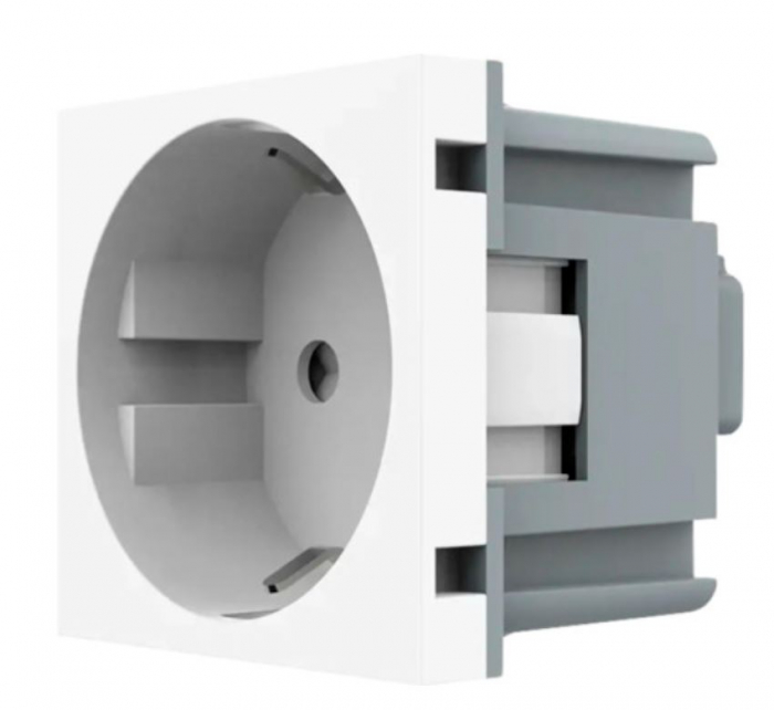 Priză simplă cu împământare Livolo, 2 module, alb [2]