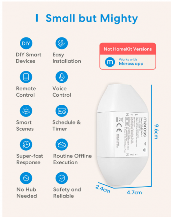 Priza Smart Meross WiFi, comutator WiFi universal [4]