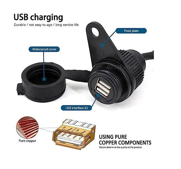 Priza USB pentru motociclete 12V DV, 2 porturi, pentru Yamaha Tracer MT-07 MT-09 SP FZ-09 FZ-07 XSR 700 900 [8]