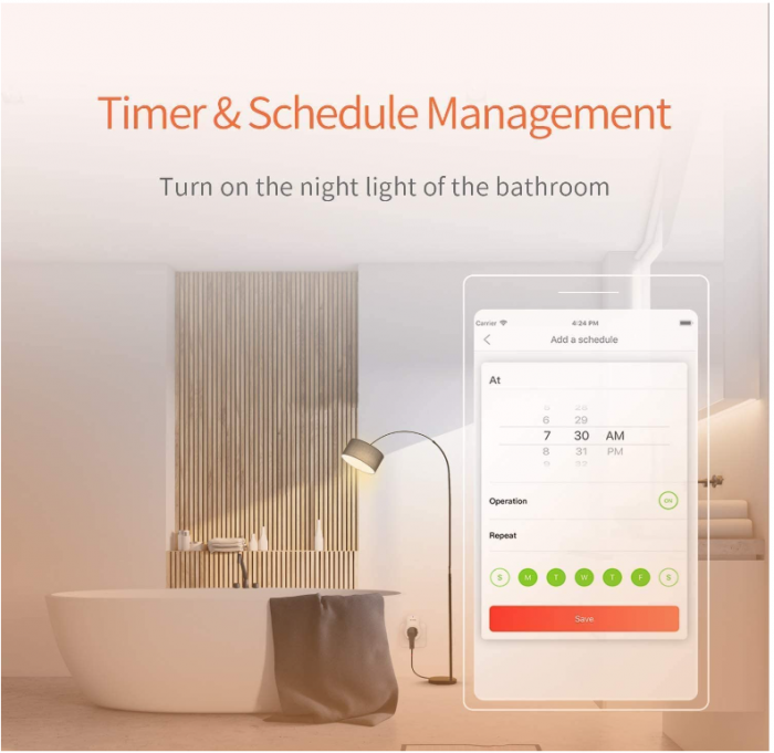 Priză Wi-Fi inteligentă Tenda Beli SP, control vocal, alb [7]