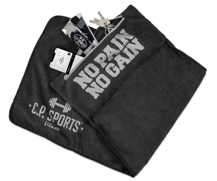 Prosop de sala din microfibra C.P. Sports, cu buzunar, verde [5]