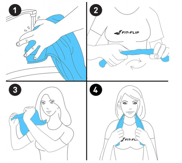 Prosop de sport din microfibră Fit-Flip, 100 x 30 cm [4]