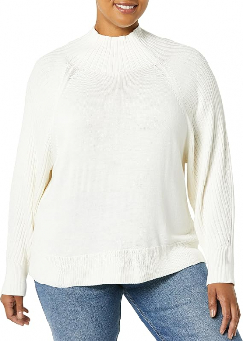 Pulover Oversized pentru femei Amazon Essentials, ultra moale, alb, L [4]