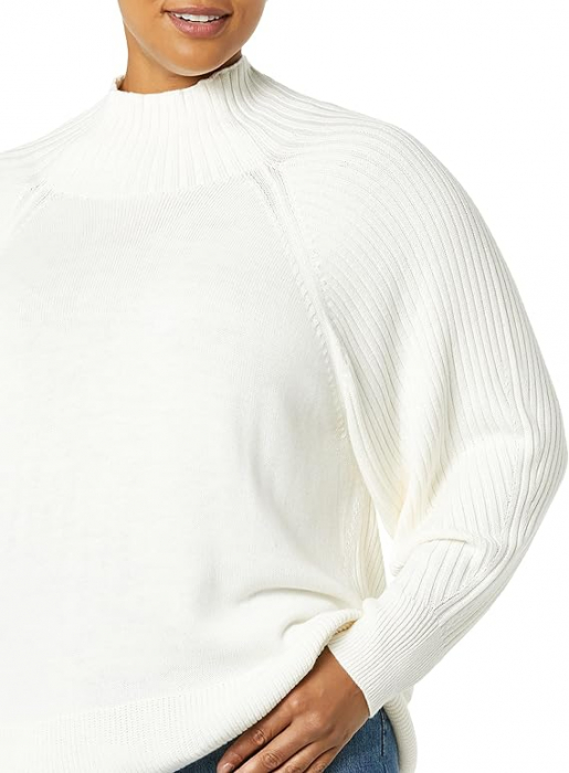 Pulover Oversized pentru femei Amazon Essentials, ultra moale, alb, L [5]