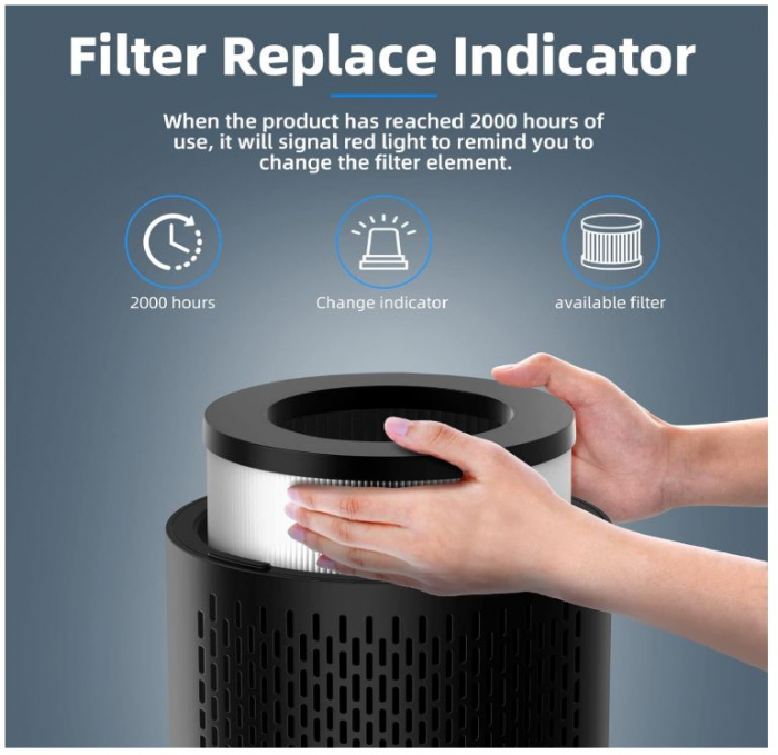 Purificator de aer CONOPU, cu temporizator si lumina de noapte, negru [6]