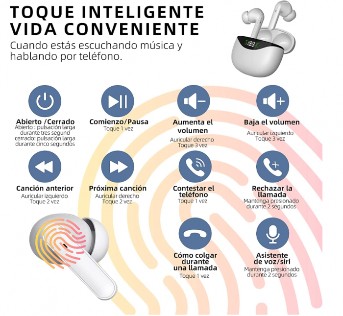 Quality Park Căști fără fir, redare 30 de ore, alb [6]