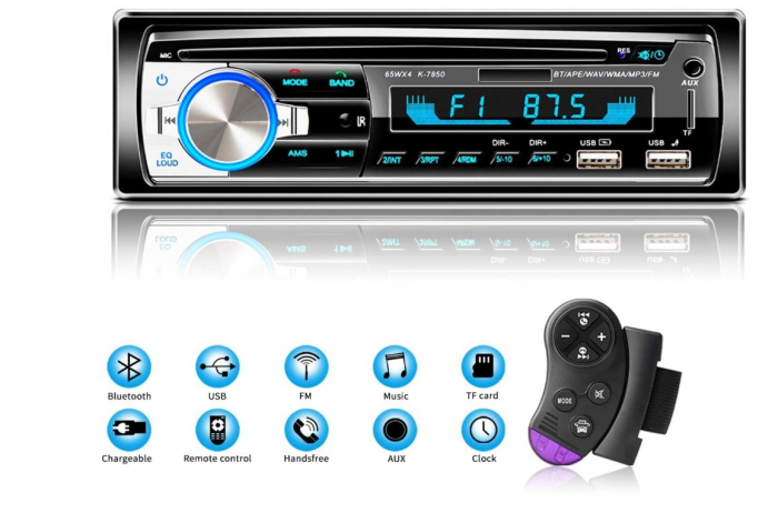 Radio auto Lifelf, 4 x 65W, FM/AM/MP3 Player, 2 x USB, AUX Audio [1]