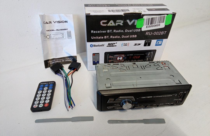 Radio MP3 Player auto Car Vision RU-002BT, Bluetooth, USB, SD, Aux, 4x45W, iluminare rosu [2]