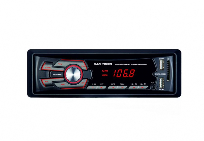 Radio MP3 Player auto Car Vision RU-002BT, Bluetooth, USB, SD, Aux, 4x45W, iluminare rosu [1]