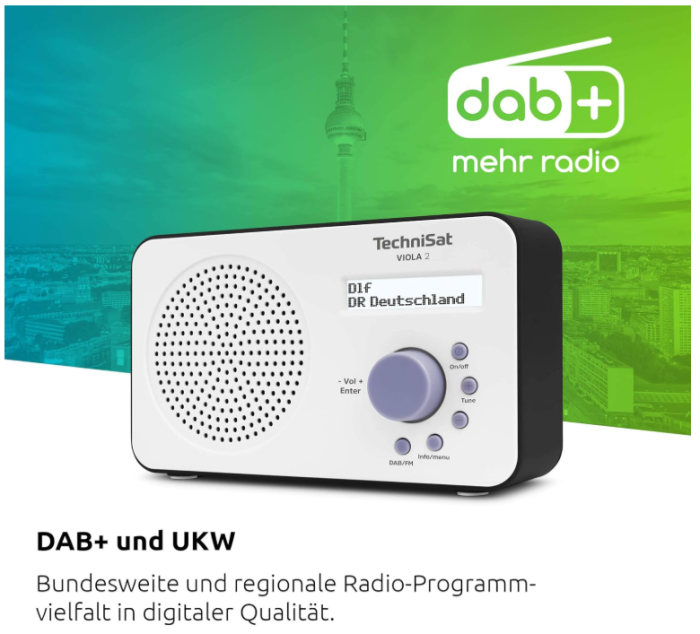 Radio portabil TechniSat Viola 2 cu internet, alb/negru [5]