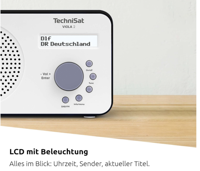 Radio portabil TechniSat Viola 2 cu internet, alb/negru [6]