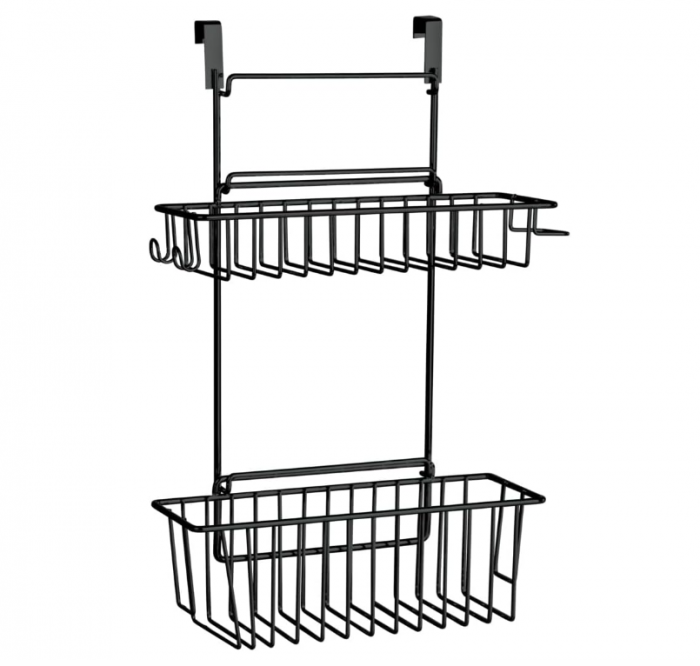 Raft de bucatarie suspendabil WENKO Flexi, 2 niveluri, negru [1]