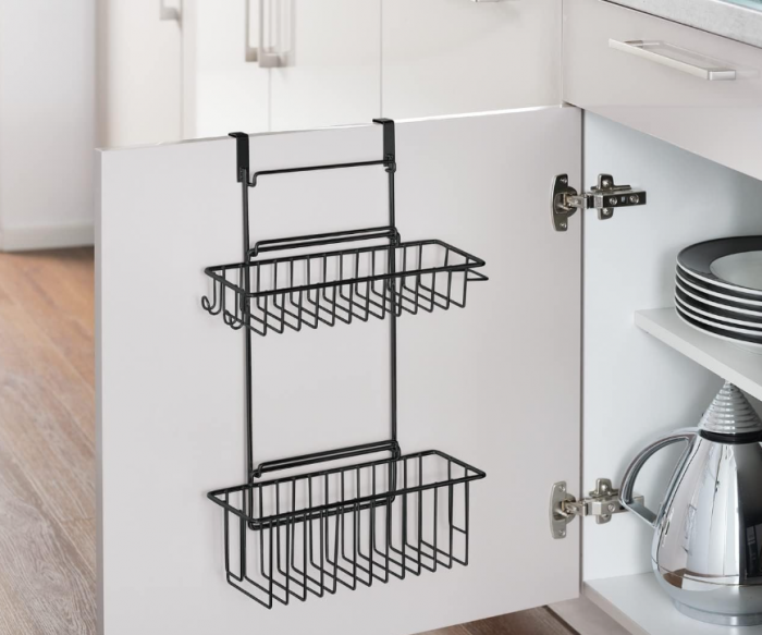 Raft de bucatarie suspendabil WENKO Flexi, 2 niveluri, negru [5]