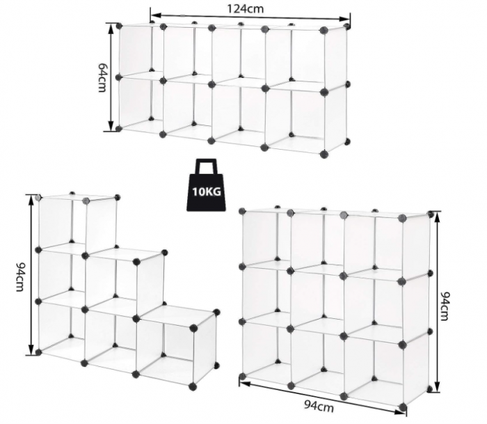 Raft pentru pantofi Dibea, organizator cu 9 compartimente [7]
