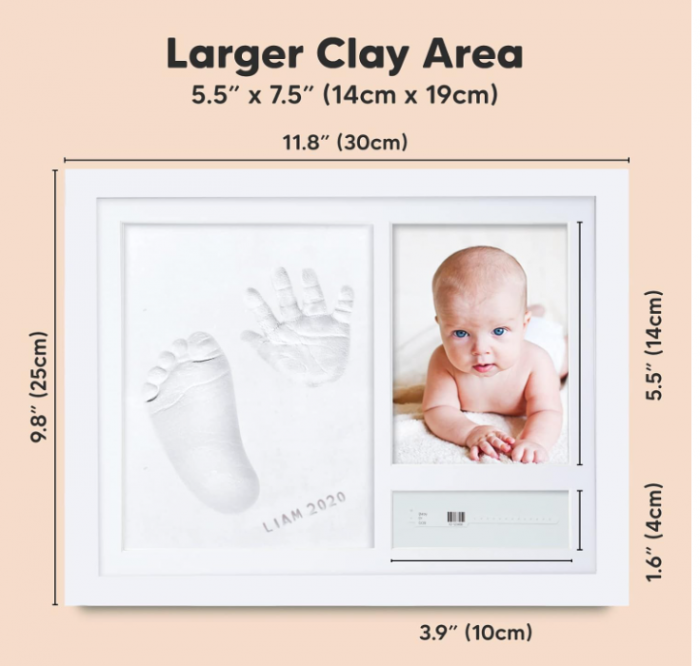 Ramă foto și kit amprentă mânuță și picioruș KeaBabies, set amintiri [7]