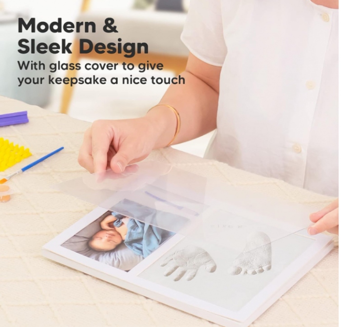 Ramă foto și kit amprentă mânuță și picioruș KeaBabies, set amintiri [8]