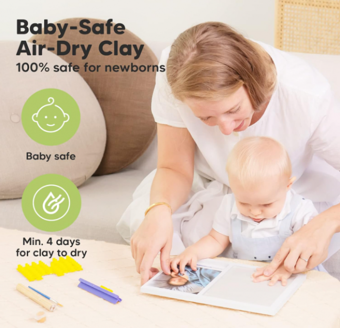 Ramă foto și kit amprentă mânuță și picioruș KeaBabies, set amintiri [5]