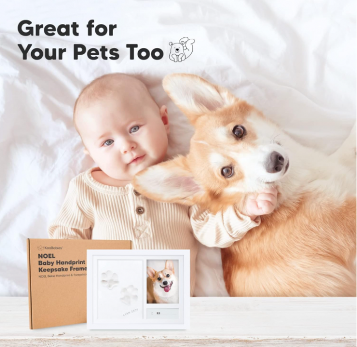 Ramă foto și kit amprentă mânuță și picioruș KeaBabies, set amintiri [10]