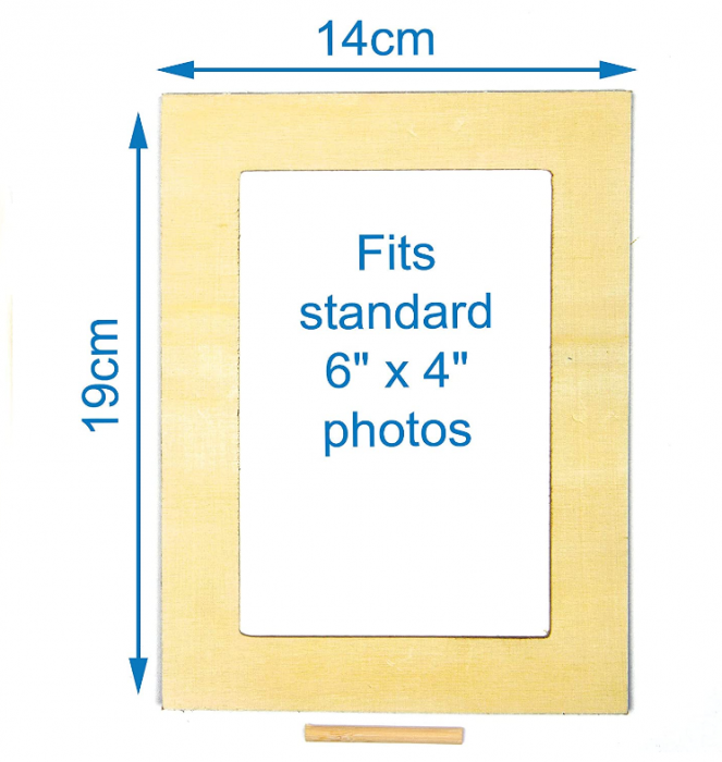 Rame foto din lemn Baker Ross ET128, pachet de 4, pentru a fi decorate, pictate de copii [4]