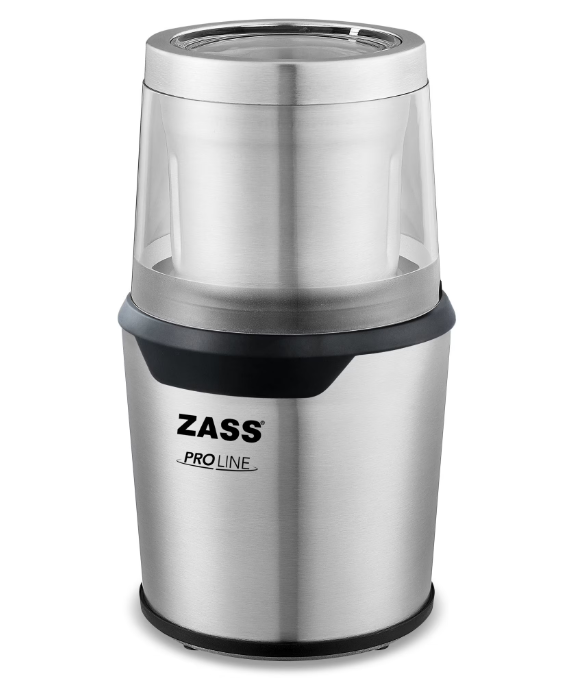 Rasnita de cafea Zass ZCG 10, Putere 200W, Sistem 2 in 1 pentru cafea si condimente, Capacitate 85g, Inox [2]