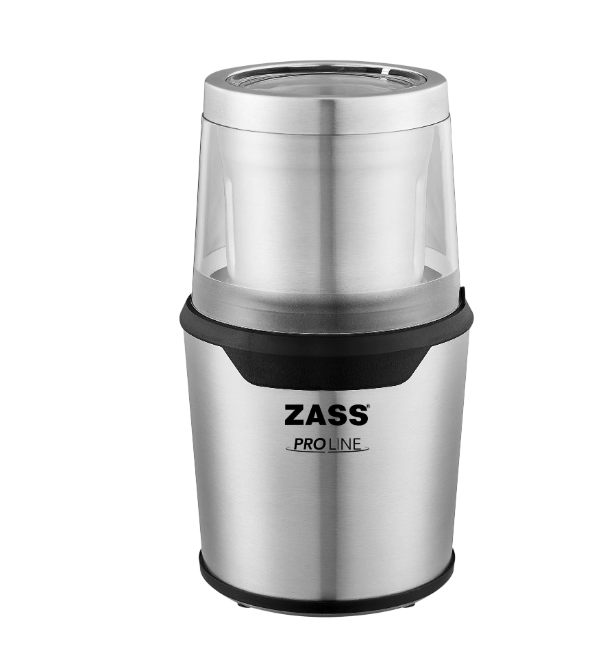 Rasnita de cafea Zass ZCG 10, Putere 200W, Sistem 2 in 1 pentru cafea si condimente, Capacitate 85g, Inox [1]