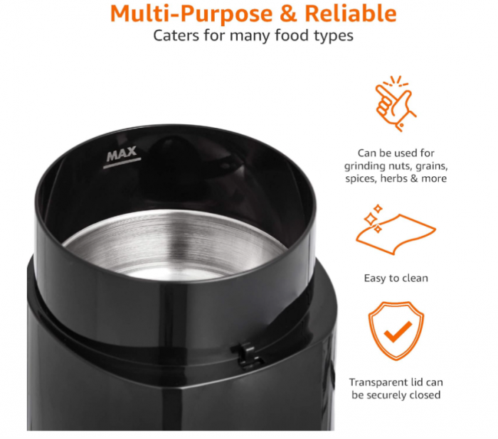 Rasnita electrica de cafea Amazon Basics neagra [6]