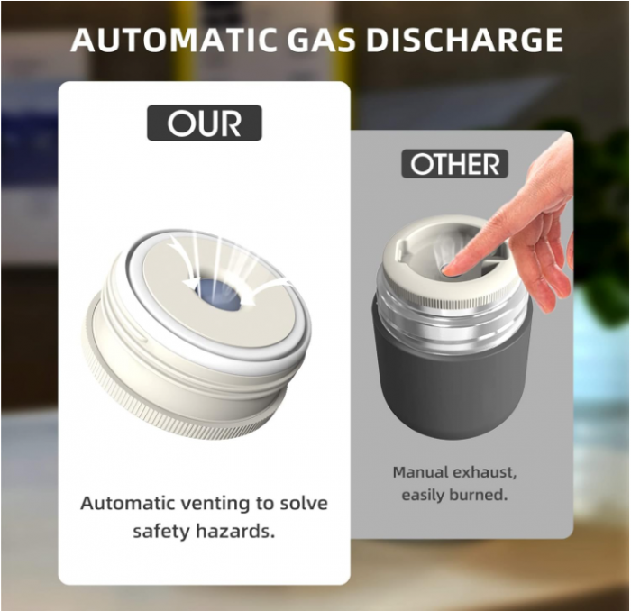 Recipient termoizolant pentru alimente BSWAY, din oțel inoxidabil de 510 ml cu lingură/furculita [5]