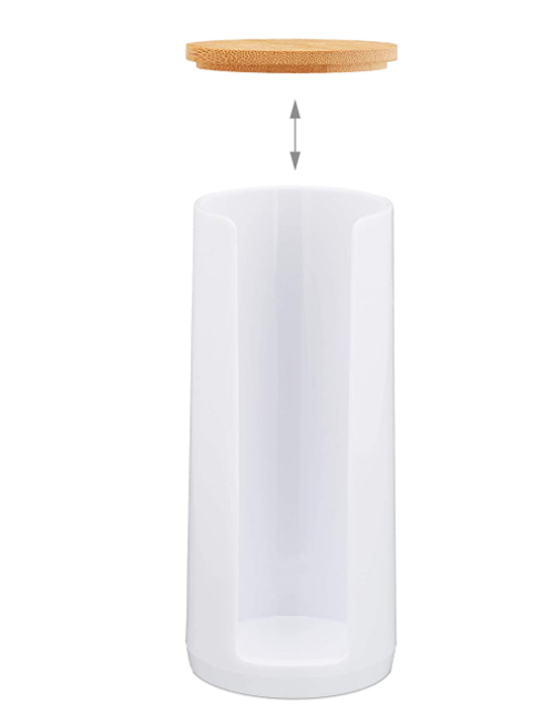 Relaxdays Set de 2 Dozatoare de tampoane de bumbac 17.5 x 7.5 cm, Alb [6]