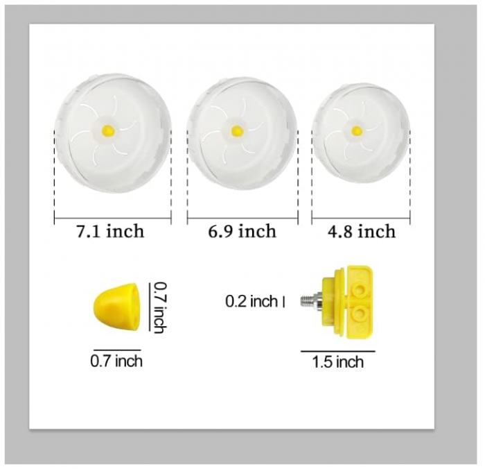 Roata de alergat pentru hamsteri Andiker, alb, 18 cm [3]