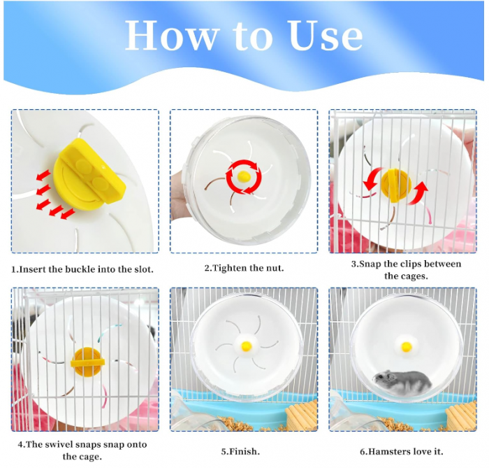 Roata de alergat pentru hamsteri Andiker, alb, 18 cm [5]