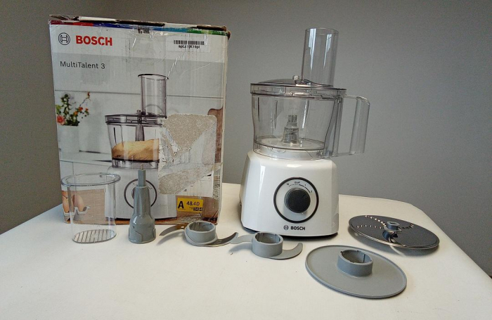 Robot de bucatarie Bosch MultiTalent 3 MCM3100W, 800 W, bol 2.3 l, 2 viteze, Alb/Gri [2]