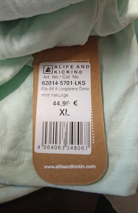 Rochie casual cu maneca lunga pentru femei Alife and Kickin EllinAK A, verde, XL [4]