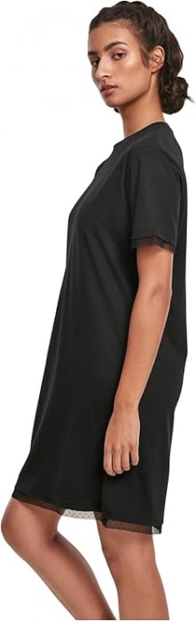 Rochie casual pentru femei Urban Classics Boxy Lace Hem Tee, negru, S [3]