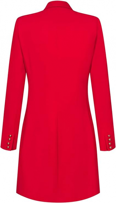 Rochie dama Swing Fashion, maneca lunga, decolteu în V, roșu, Marimea 34 [3]