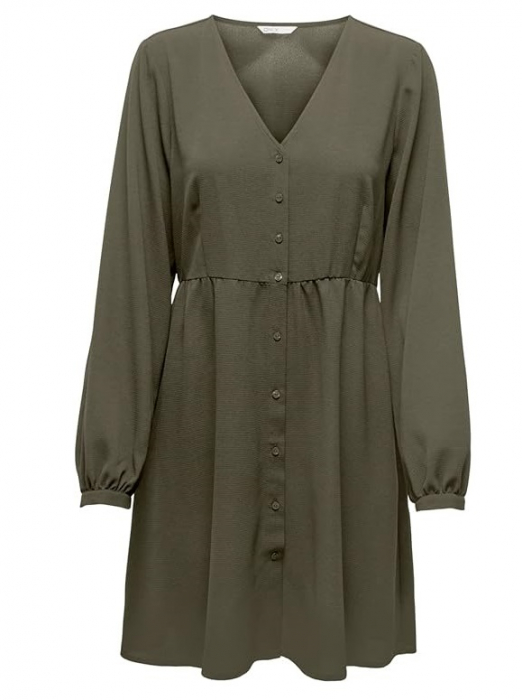 Rochie de damă ONLY Onlnova Life L/S Thea Button, cu maneca lunga, verde, XS [1]