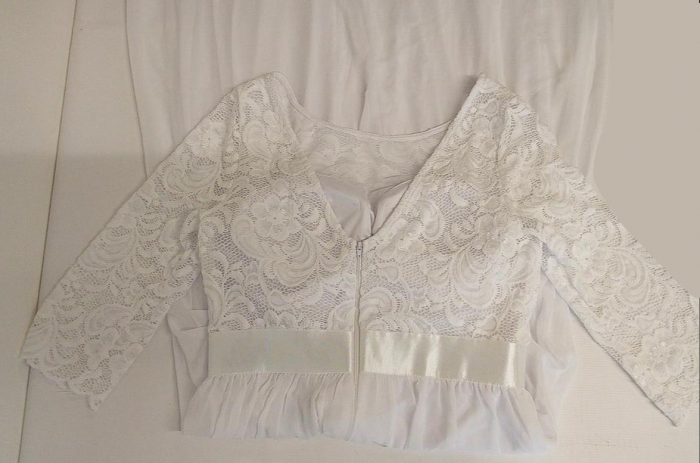 Rochie de mireasa pentru femei Ever-Pretty alba, Marimea 38 [3]