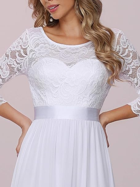 Rochie de mireasa pentru femei Ever-Pretty alba, Marimea 38 [6]