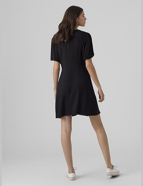 Rochie de vara scurtă VERO MODA Vmalba Ss pentru Damă, Marimea L, negru [3]