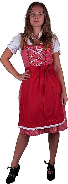 Rochie Dirndl Amelie pentru femei, Almwelt, rosu, marime 42 [5]
