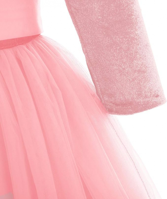 Rochie festivă pentru fete IBTOM CASTLE, roz, marime 150, 9-10 ani [4]