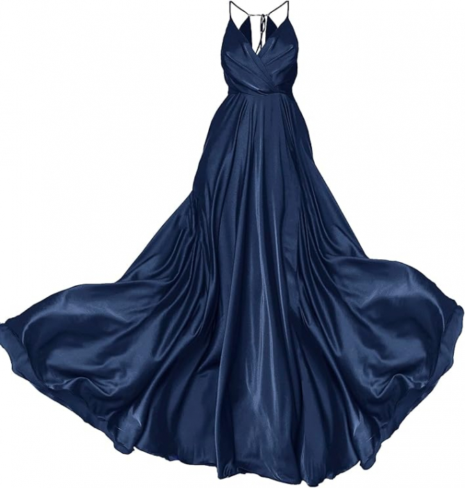 Rochie lunga dama, Angelika Józefczyk, Satin, Bleumarin, 38 [3]