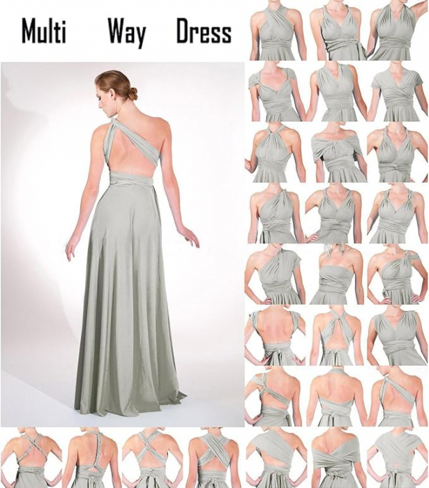 Rochie lunga eleganta pentru femei Ibtom Castle, alba, S [7]