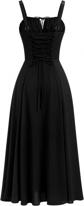 Rochie lunga tip corset FYMNSI, fara maneci, negru, XL [2]