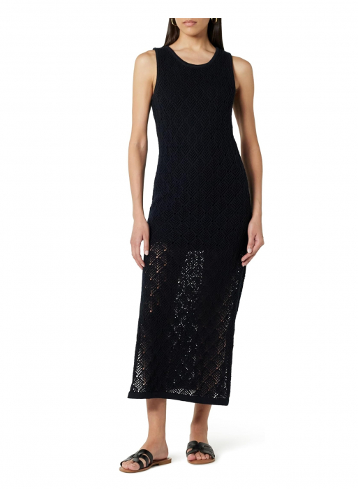 Rochie maxi The Drop Ritu Crochet, negru, XS [1]