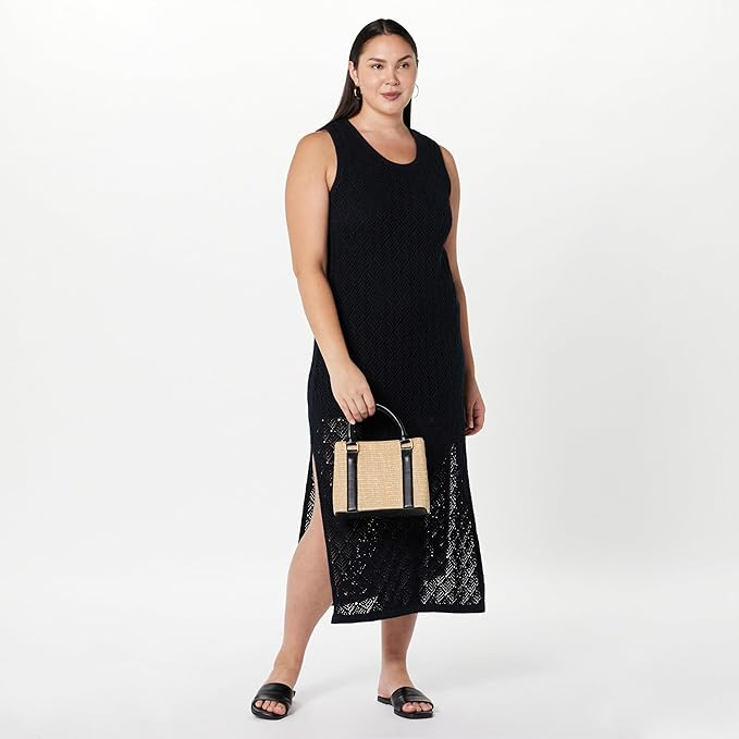 Rochie maxi The Drop Ritu Crochet, negru, XS [8]