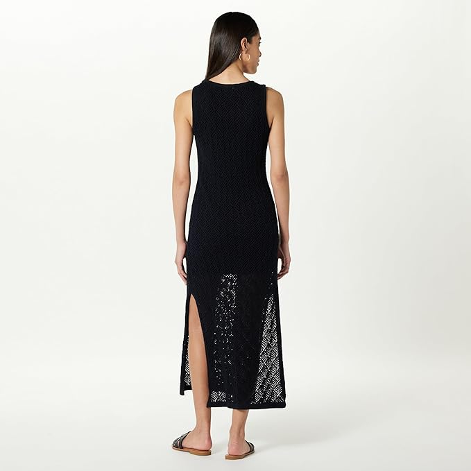 Rochie maxi The Drop Ritu Crochet, negru, XS [3]