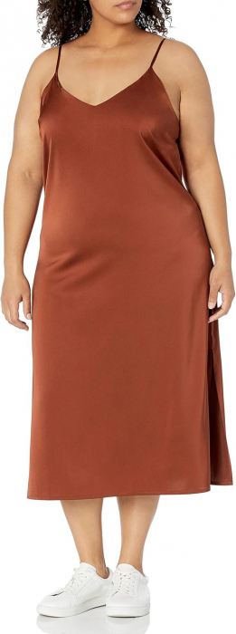 Rochie midi pentru femei The Drop Ana, decolteu in V, maro, XXL [4]