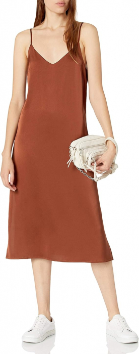 Rochie midi pentru femei The Drop Ana, decolteu in V, maro, XXL [3]